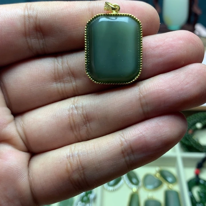 和田玉银S925镶嵌颈饰