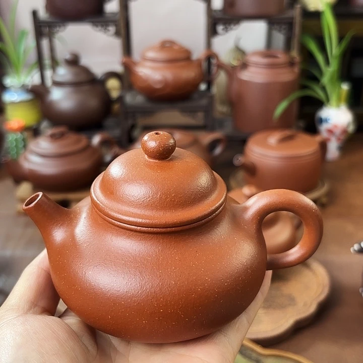 茶壶紫砂容天 红降坡 170cc