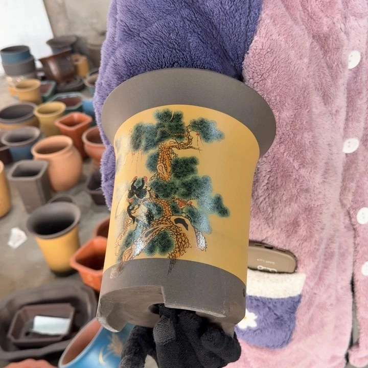 紫砂紫砂花盆口径