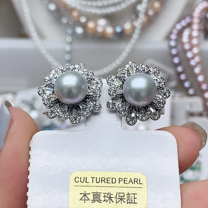 未镶嵌耳钉淡水珍珠