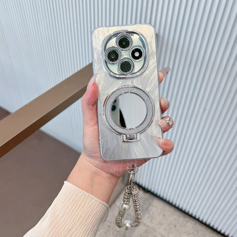 适用oppoa6pro手机壳新款高级感全包带镜头膜创意镜子支架防摔女