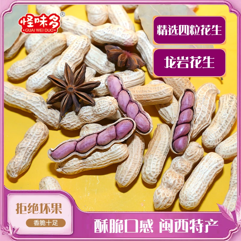 怪味多龙岩湿烤紫衣花生水煮红衣花生咸香味闽西特产酥脆下酒零食