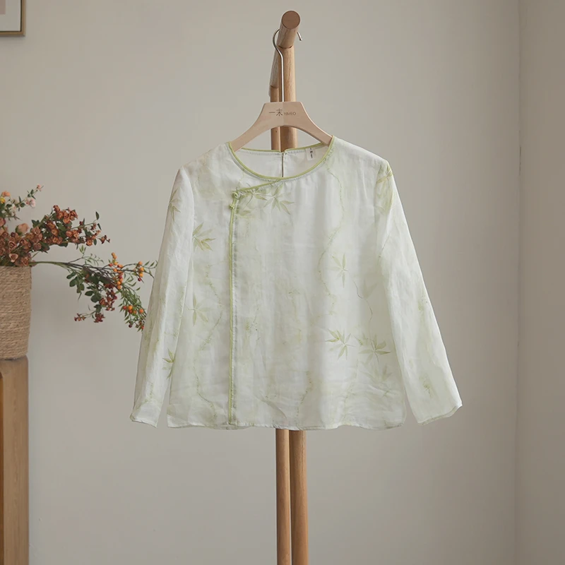 4402《仲夏帘轻》新中式高端苎麻衬衫夏季茶服复古气质禅意上衣