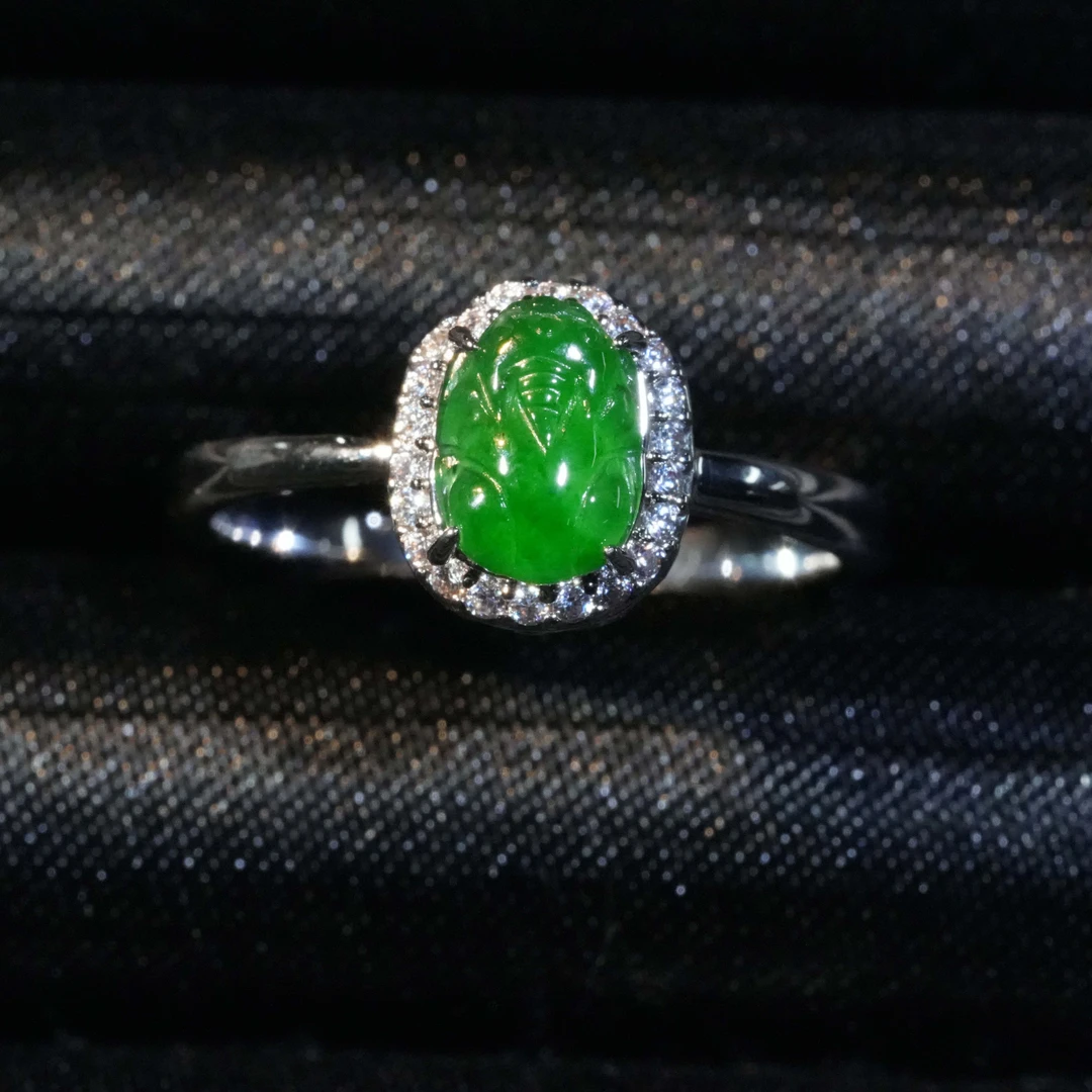 天然A货翡翠貔貅戒指时尚款百搭经典多样性发一个