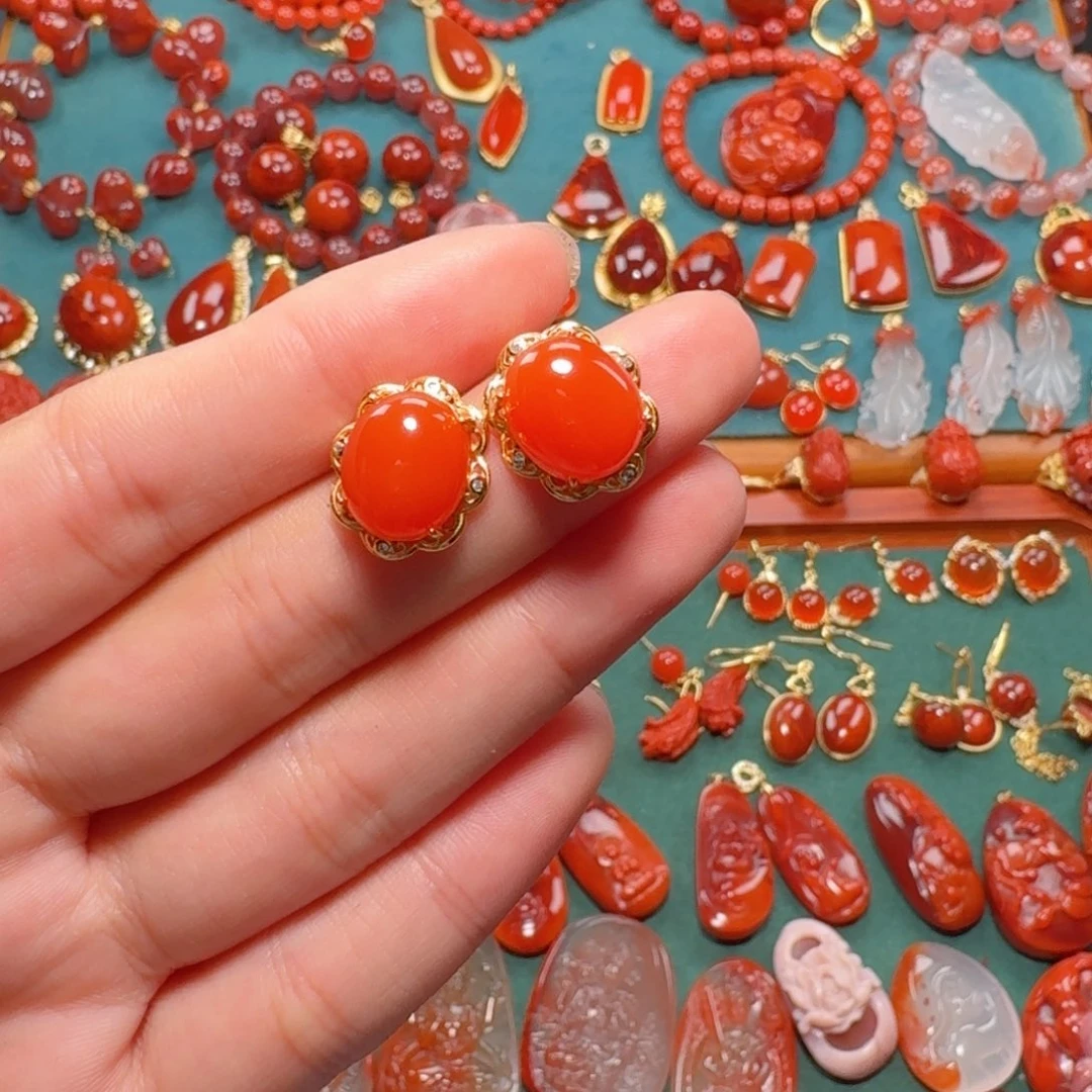 南红玛瑙南红银S925镶嵌