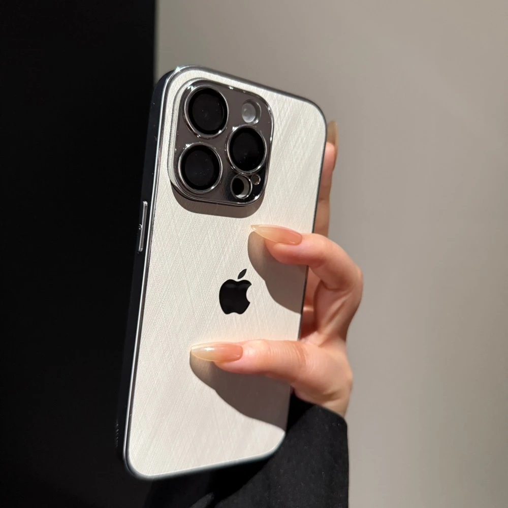 轻奢高级网纹适用苹果16promax手机壳新款iPhone15简约14创意13女