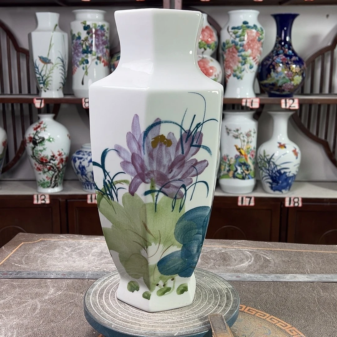 摆件陶景德镇陶瓷6紫荷