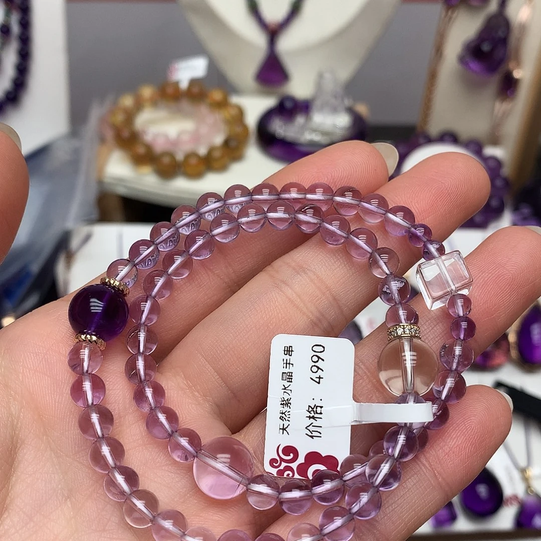 珠宝半成品未镶嵌水晶L 双圈手链