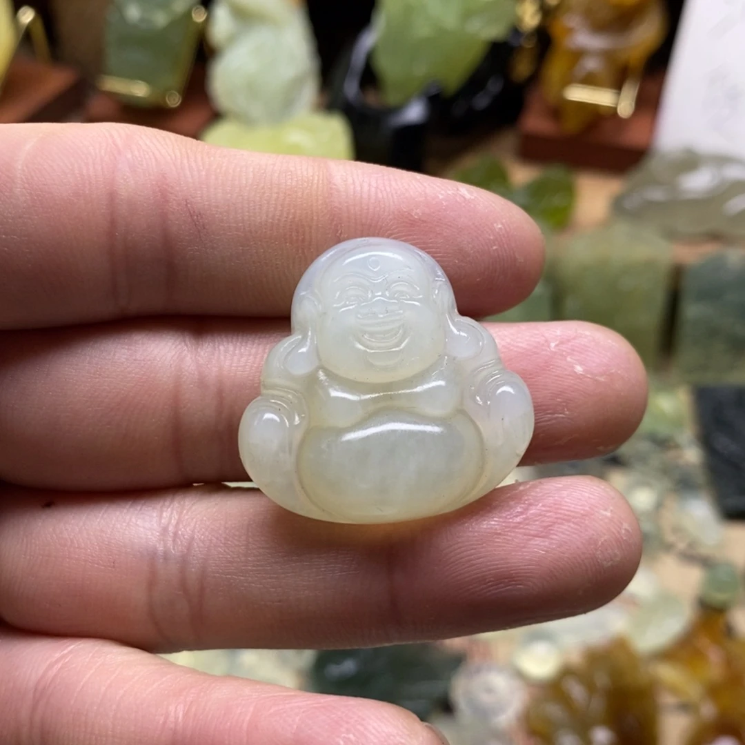 未镶嵌岫玉佛公吊坠