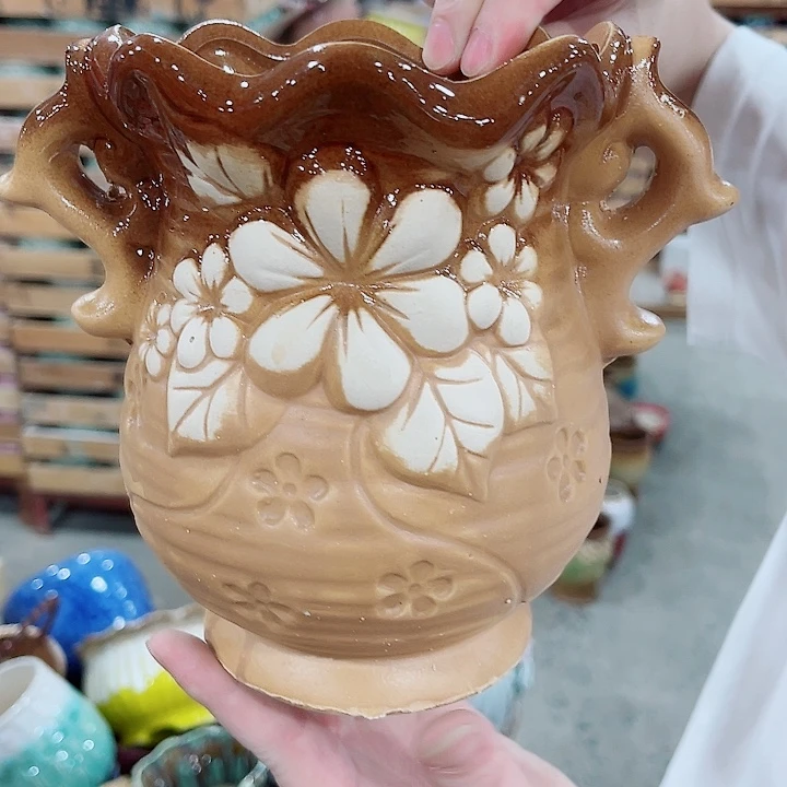 有孔，凑10元包邮陶瓷花盆发货！