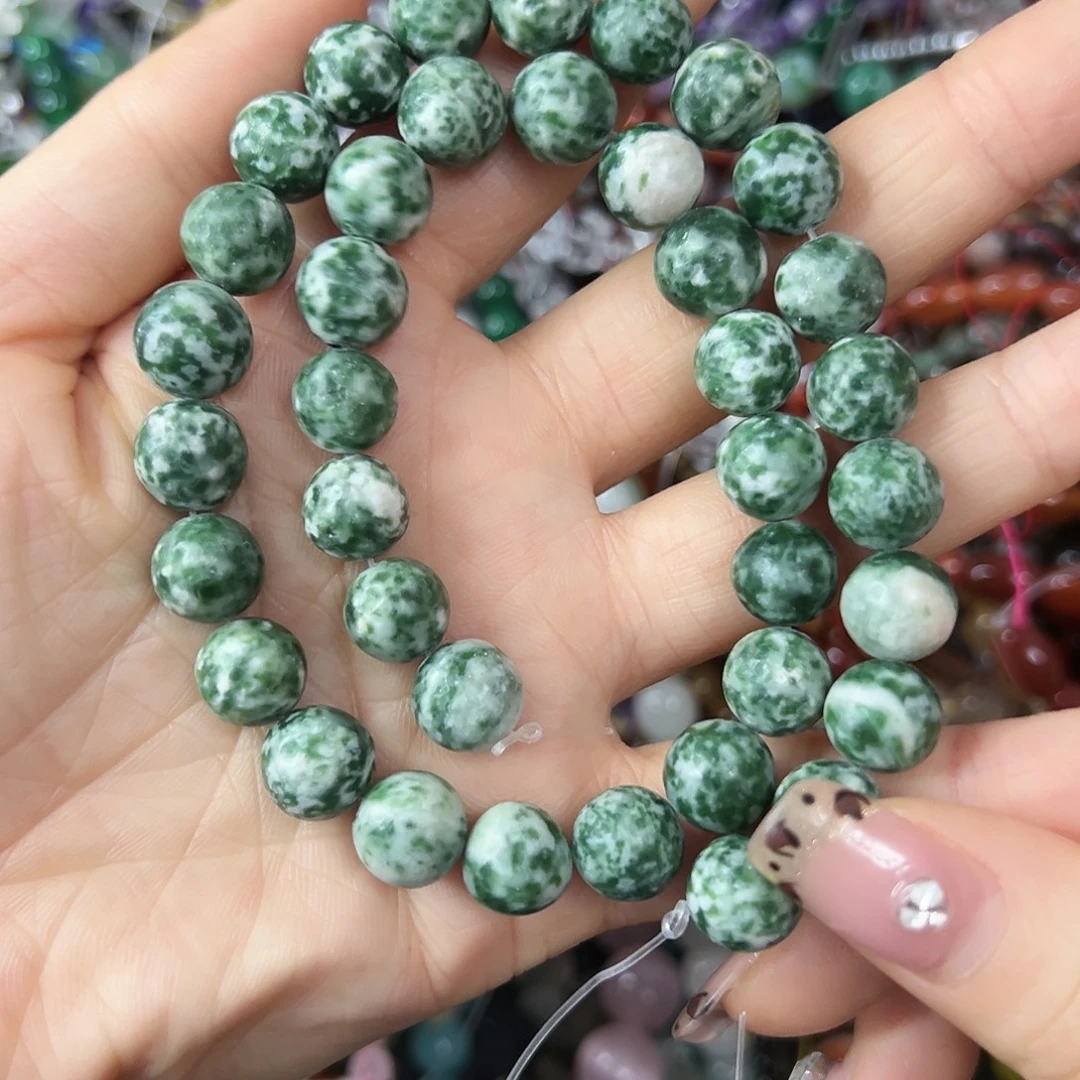 玛瑙/玉髓合金珠宝半成品，卡10绿点石一条