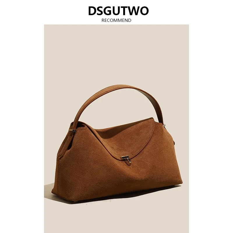 小众设计法式复古通勤百搭磨砂牛皮枕头包2025新款时尚包单肩