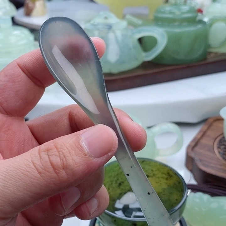 岫玉四大名玉勺未镶嵌