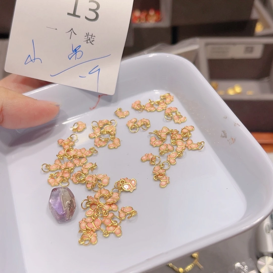 紫晶珠宝半成品银S925镀金镶嵌13