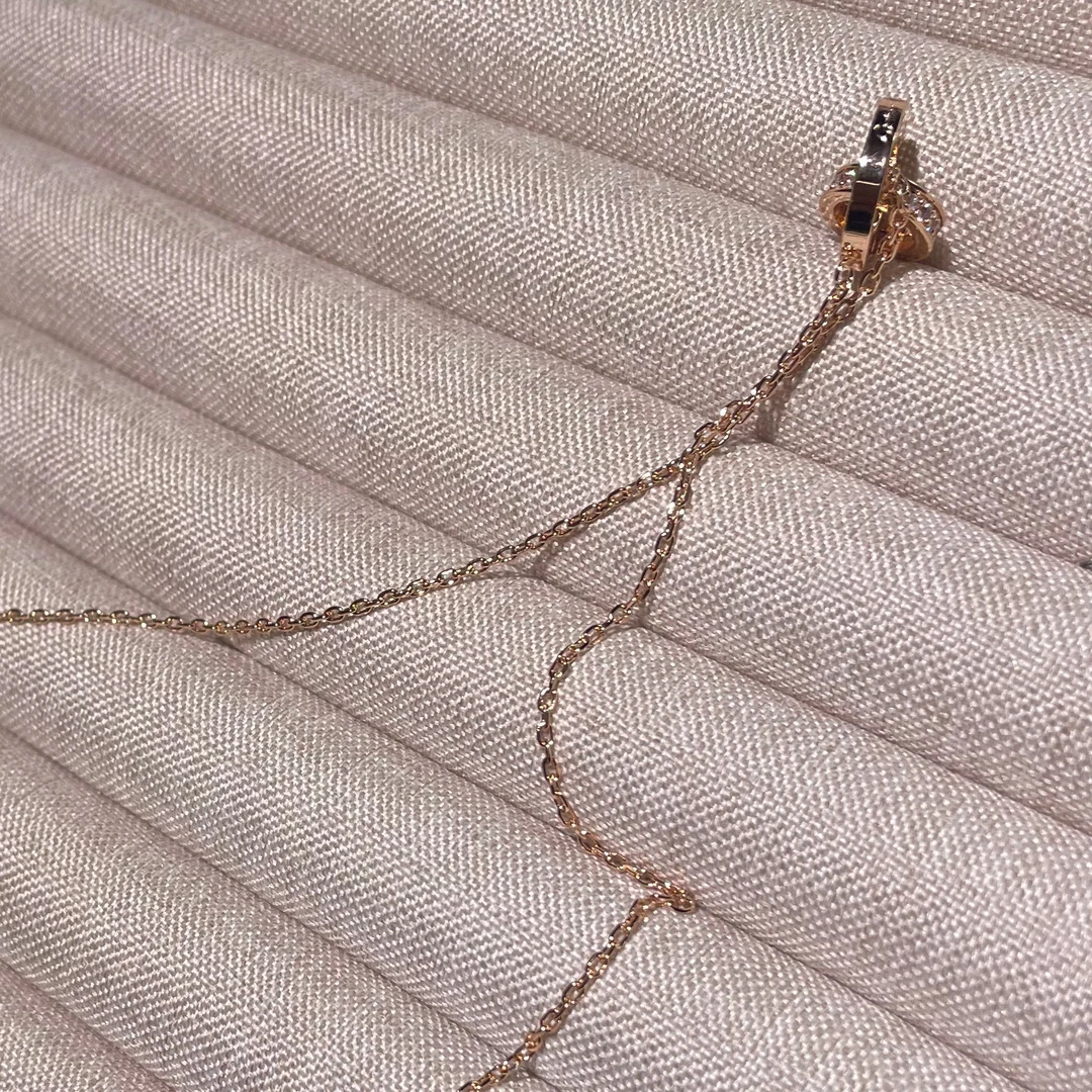 铜合金锆石项链 铜合金项链气质中性休闲风