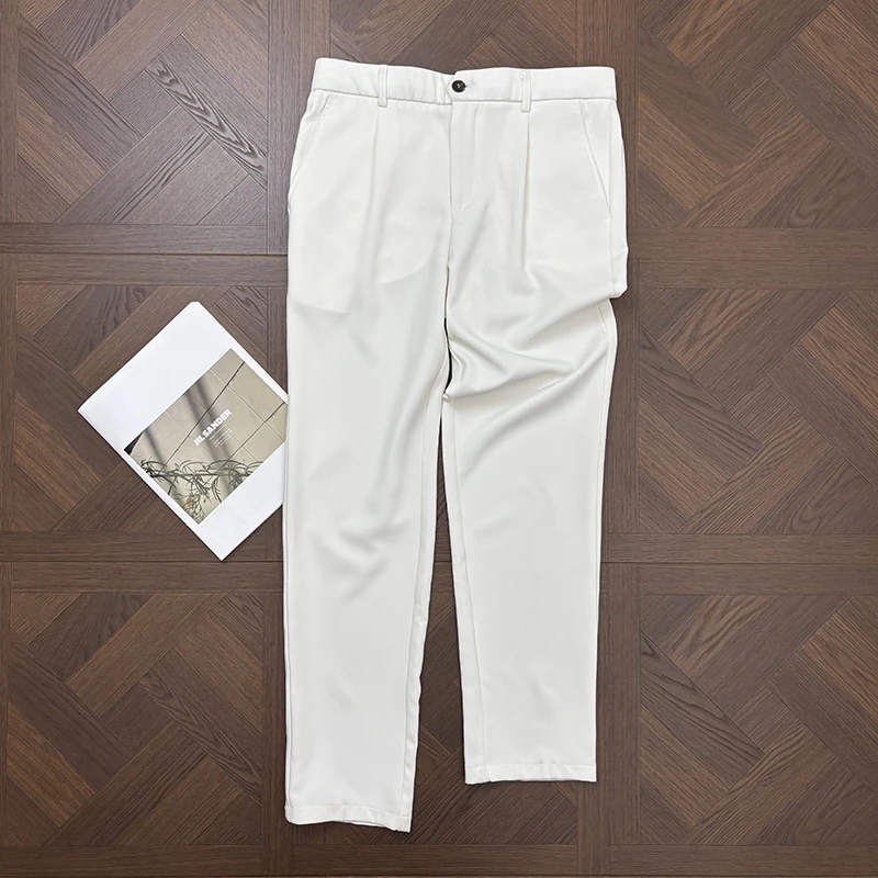 LANSIM·春秋男士直筒西裤修身免烫百搭商务长裤垂坠松紧腰休闲裤
