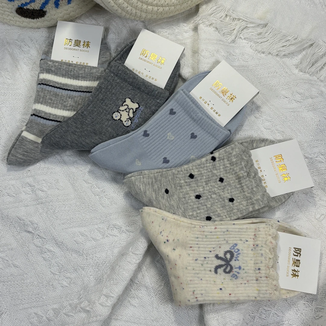 女士中筒袜子百搭四季透气韩版学院风袜子