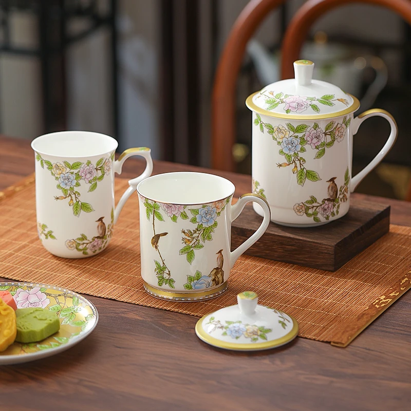 琴瑟和鸣办公杯天使杯1个装多规格可选陶瓷大容量欧式带盖喝水