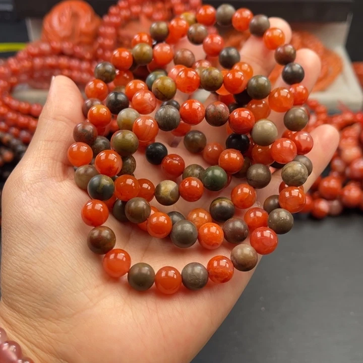 南红玛瑙未镶嵌多样性发货默认微瑕称重8mm