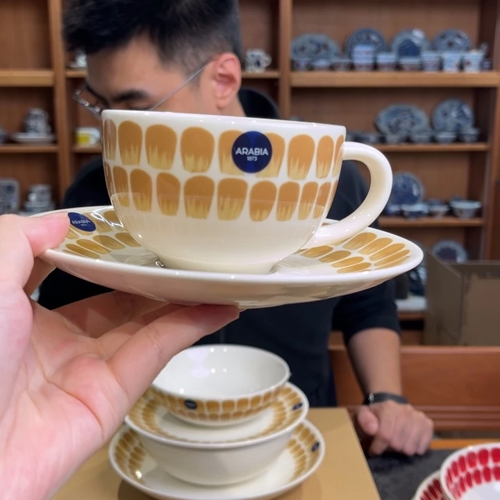 24小时复古黄咖啡杯碟（240ml+17cm）