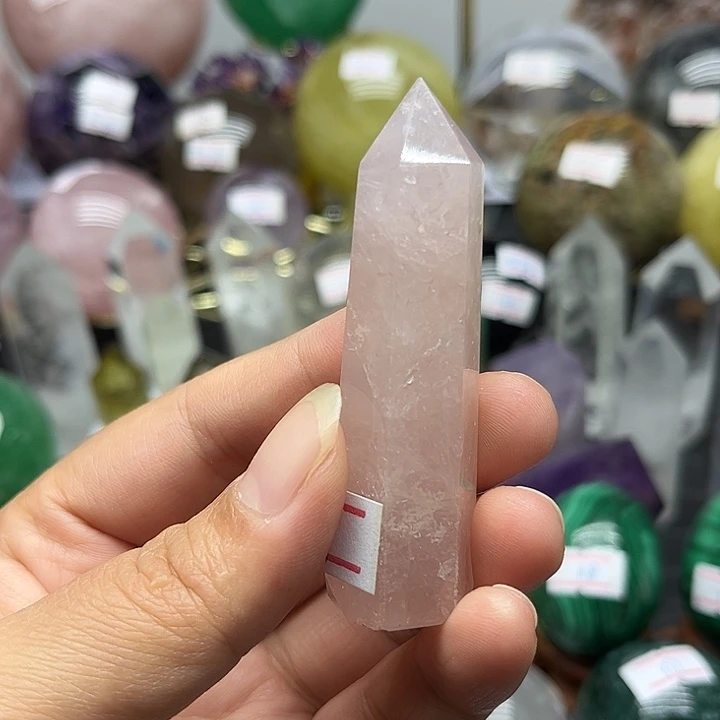 珠宝半成品水晶未镶嵌42克粉水晶柱