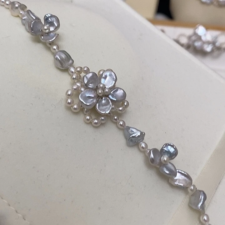 925银蓝血蕾丝花边手链