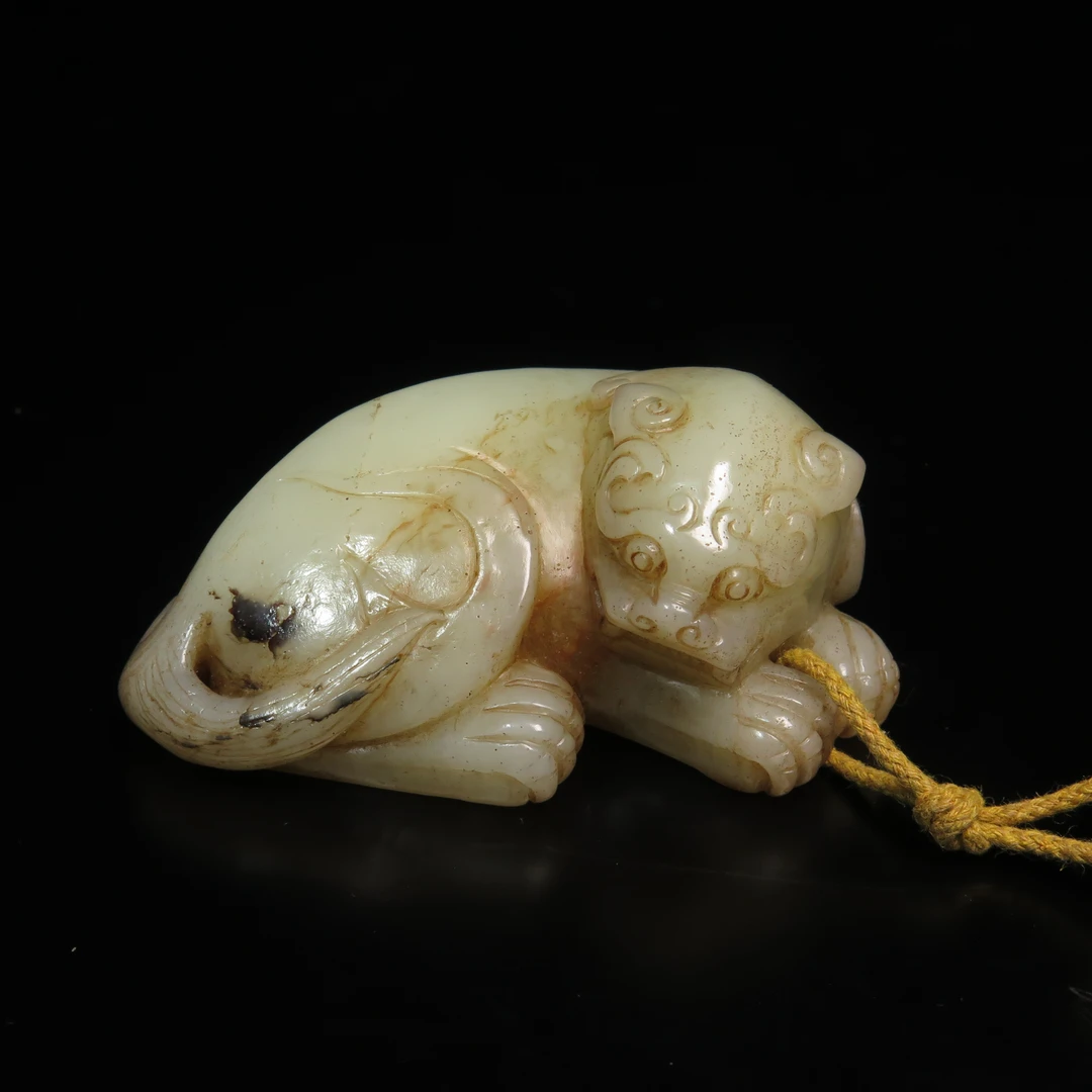 清代玉瑞兽/MZ549618/和田玉/民族文物