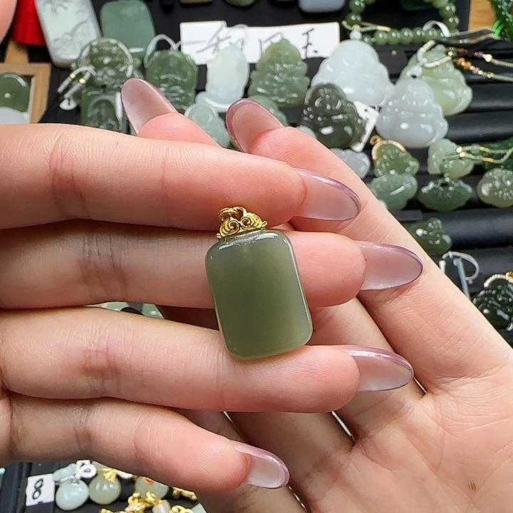 和田玉银S925镶嵌颈饰