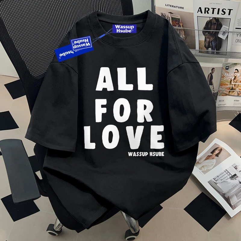 WASSUP HSUBE美式潮流字母印花短袖夏季国潮牌重磅vintage上衣服