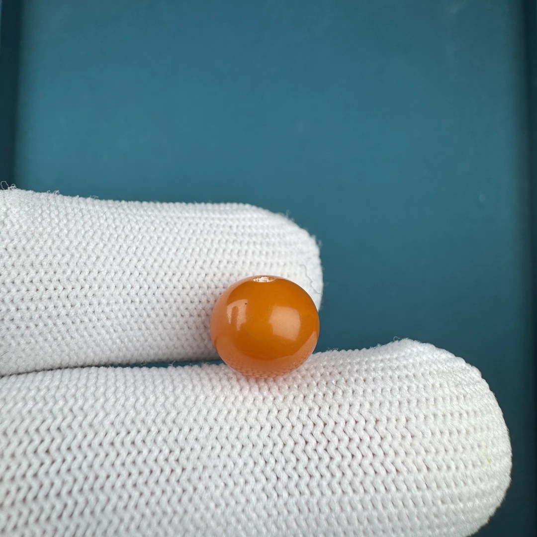 K3126天然原矿蜜蜡 苹果珠10.5*9.9mm支持复检假一罚十
