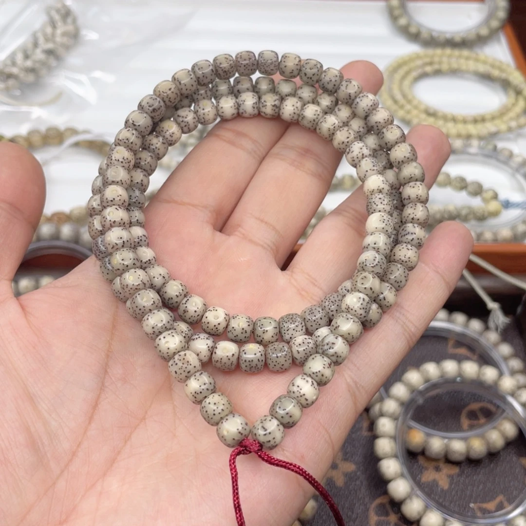 手串星月菩提糯冰石玉料7x6长串108冰料
