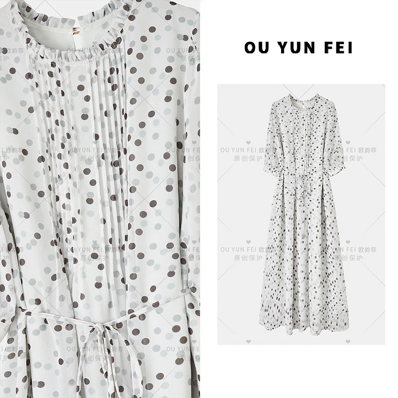 【小波点】法式连衣裙女夏季新款气质显瘦穿搭时尚洋气印花HP1039