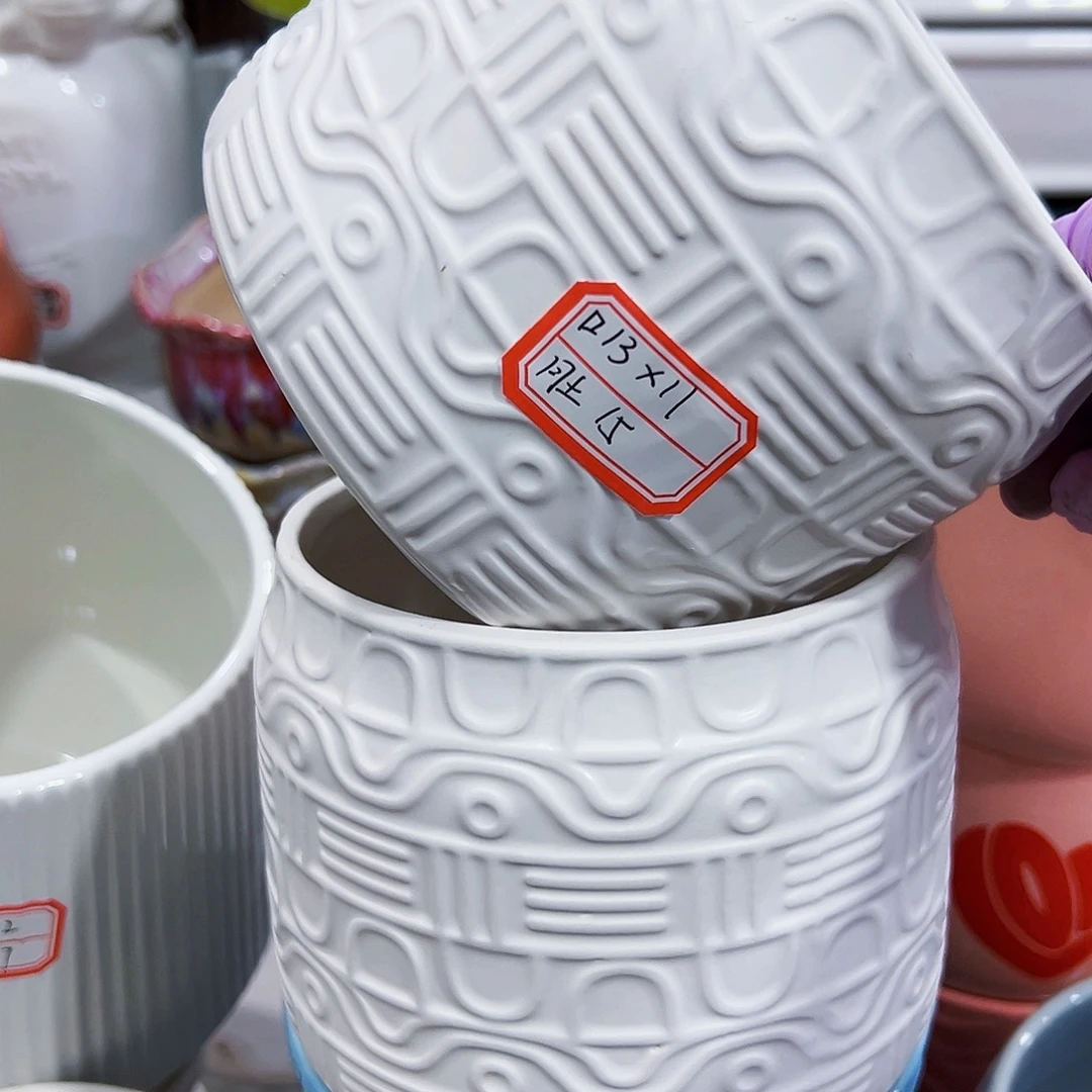 有孔外贸尾单陶瓷花盆凑单10米包邮