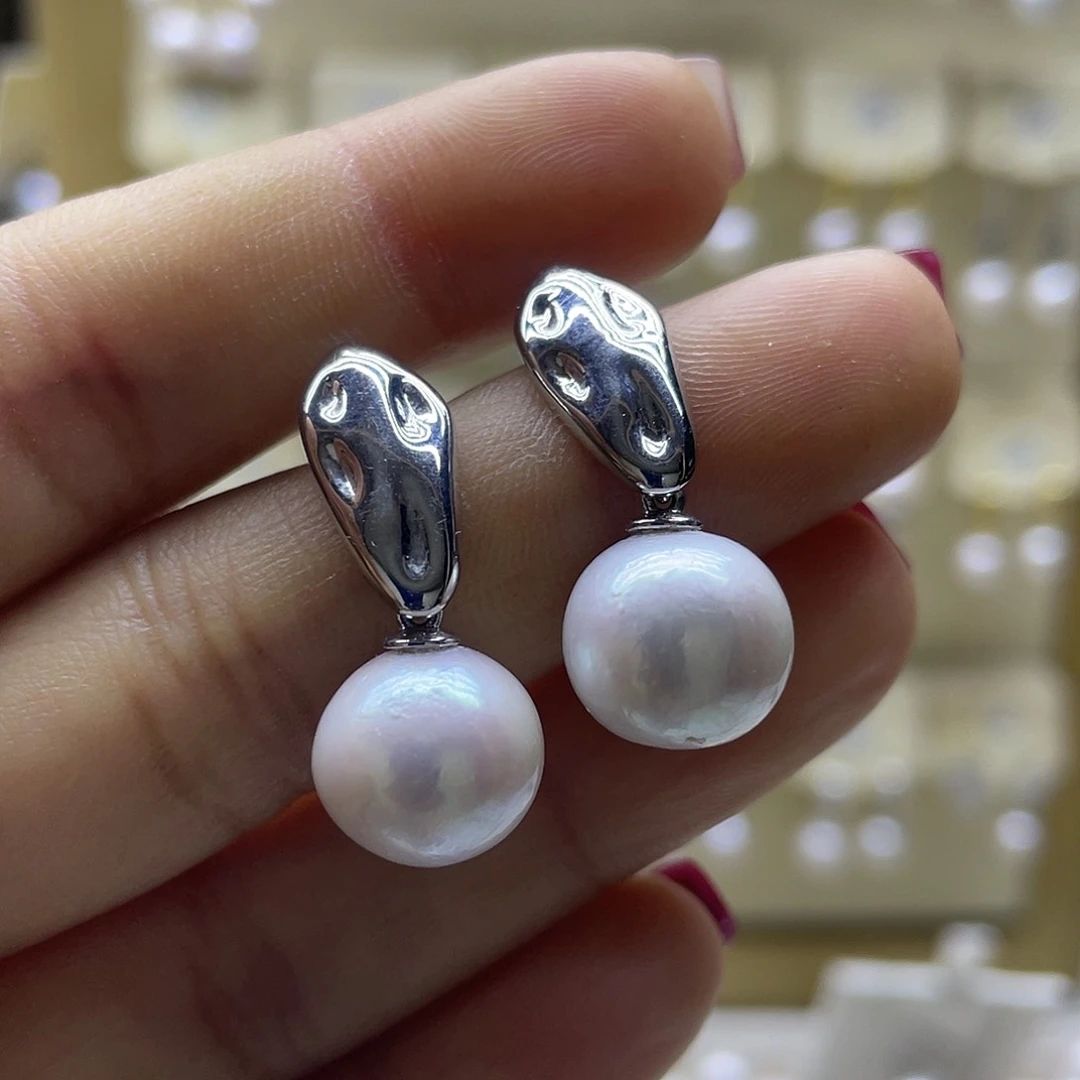 淡水珍珠耳饰银S925镶嵌