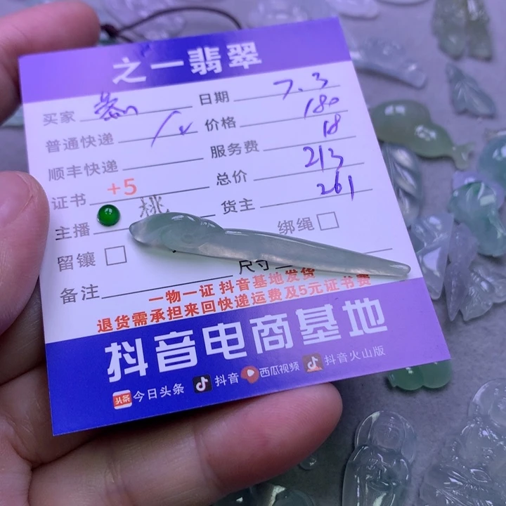 翡翠未镶嵌颈饰٩****财