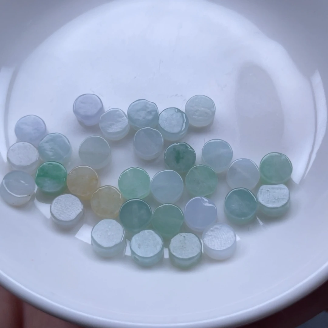 翡翠未镶嵌颈饰通孔小圆饼