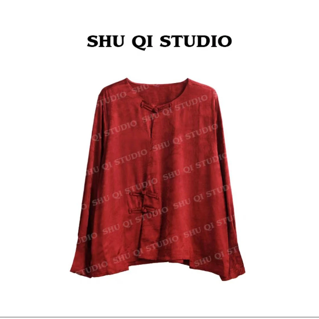 琳琳专属【三生万物】新中式国风衬衫气质显瘦斜襟时尚长袖百搭