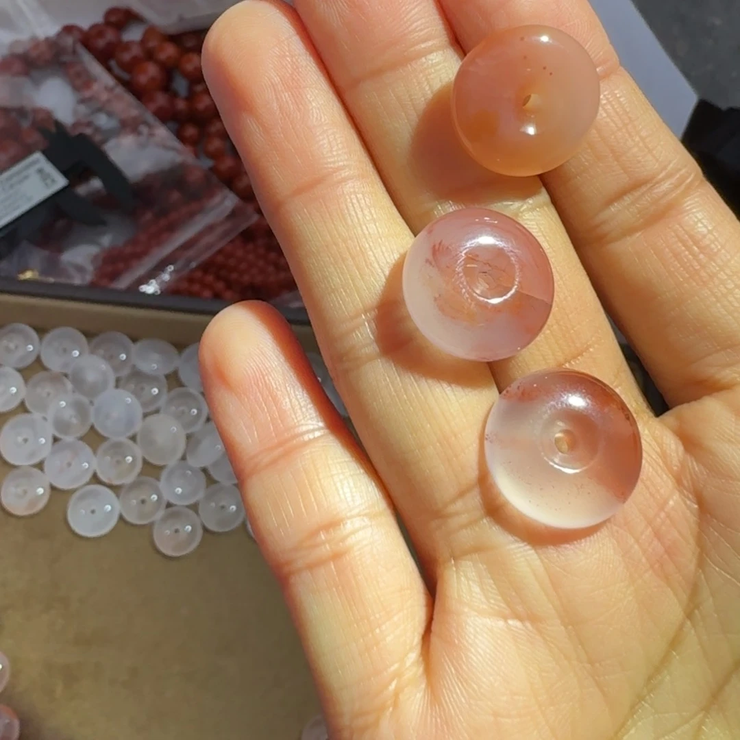 南红玛瑙未镶嵌颈饰原矿南红平安扣多样性拍一发一