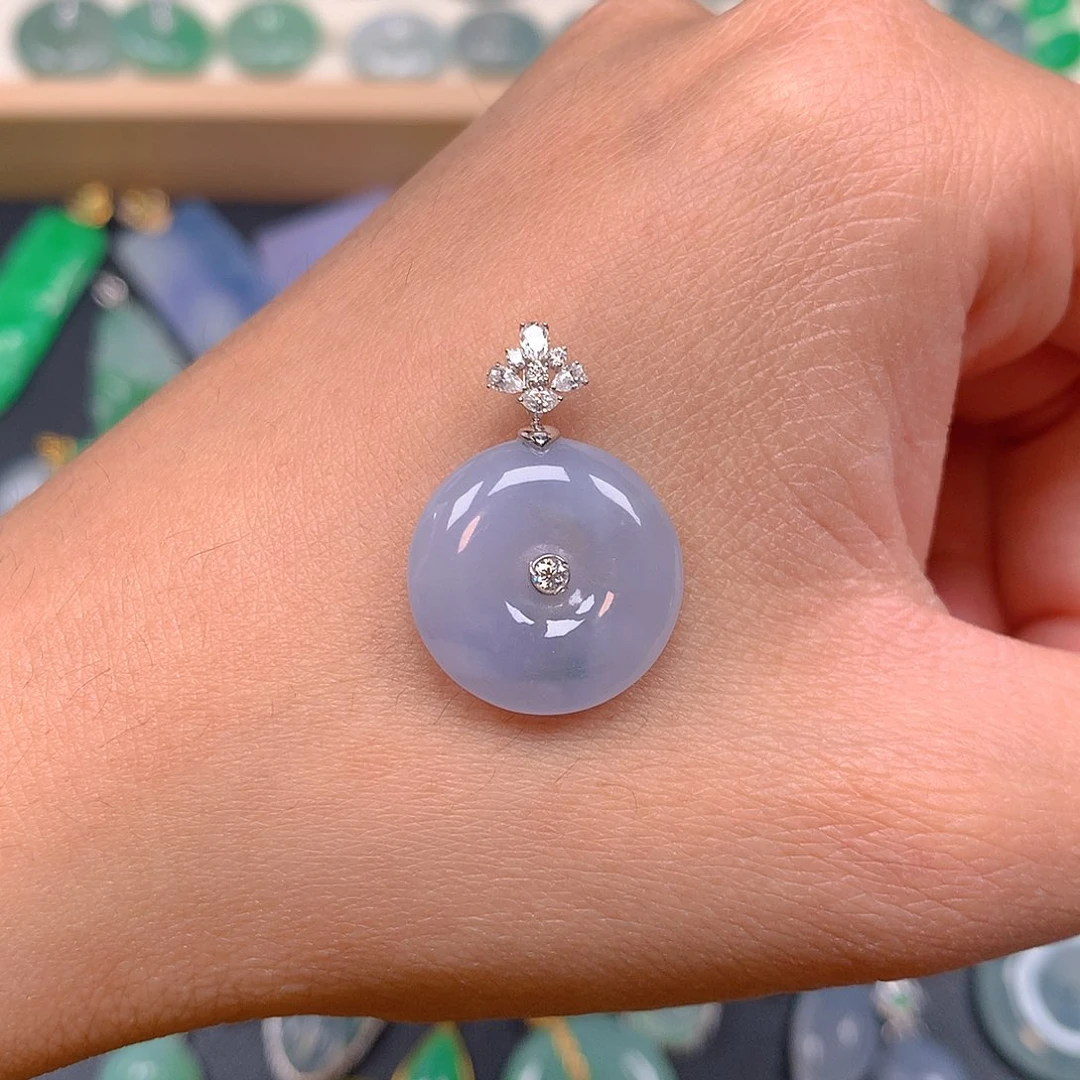 吊坠(赠链)18K金镶嵌翡翠