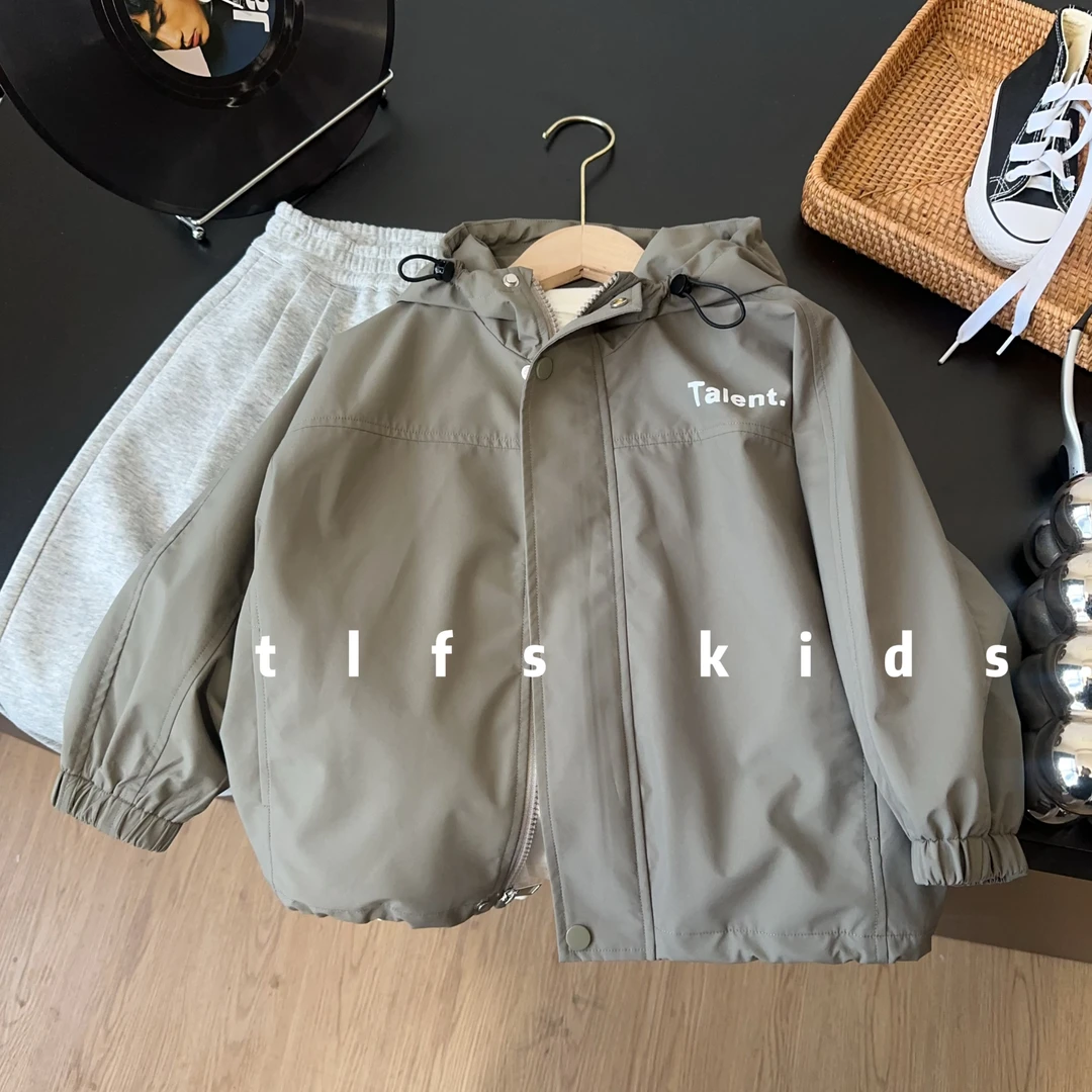 童例「军绿外套」春季儿童潮流休闲百搭韩版男童中性夹克