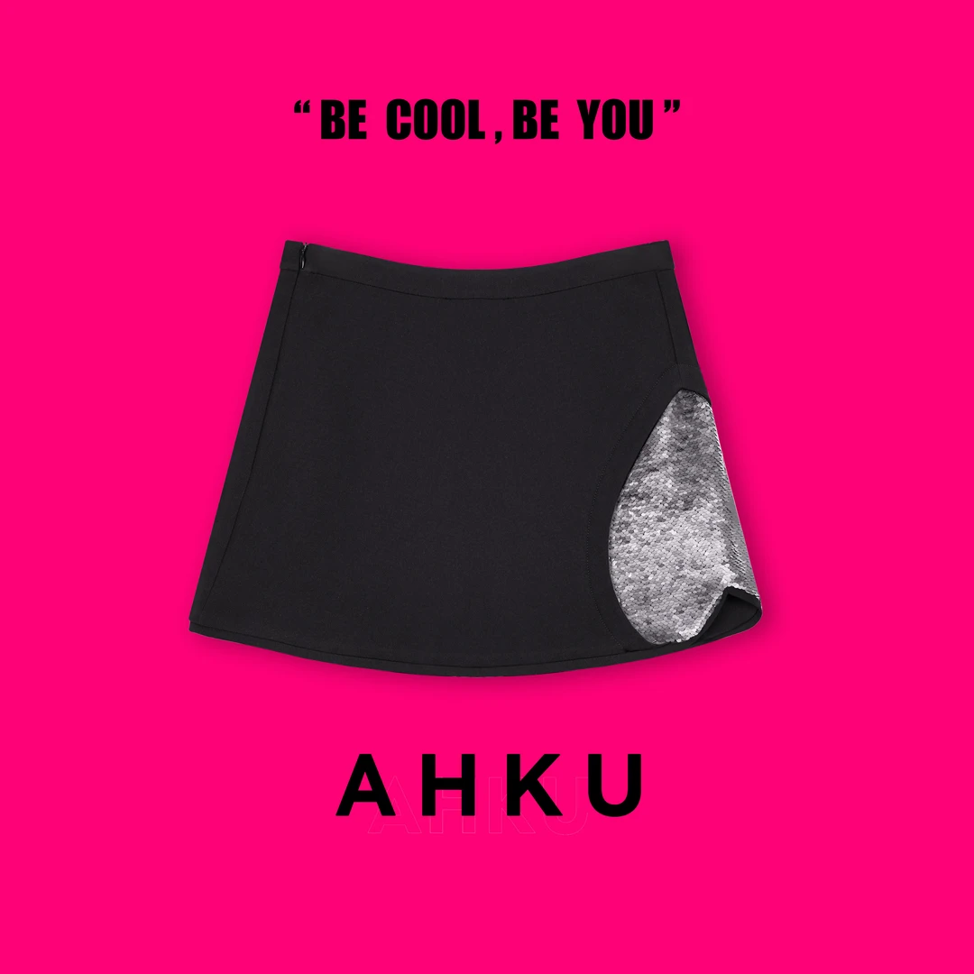 AHKU｜小众独立原创设计师爱心系列珠片高腰短裤D25506