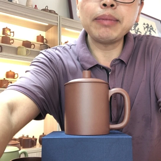 茶杯底槽青办公杯容量500
