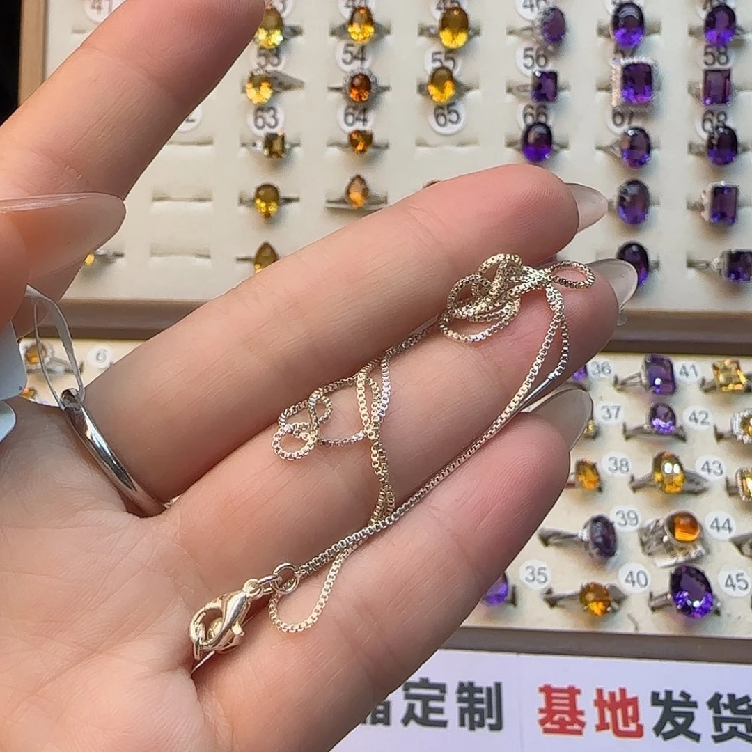 L***ᐝ水晶珠宝半成品银S925镶嵌链条