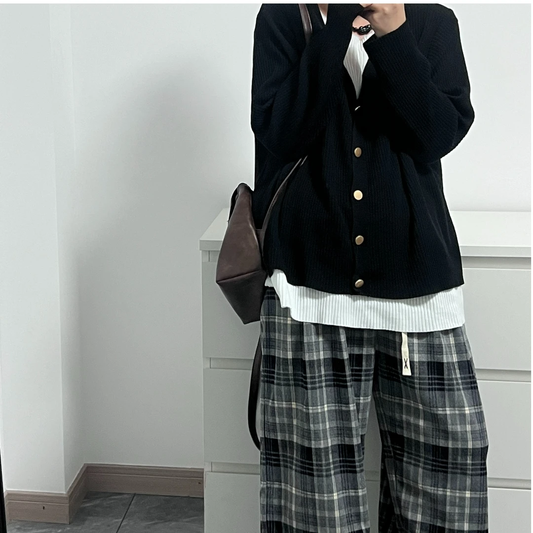 【PAOMIAN】主播私服韩系慵懒复古春秋季黑白色假两件洋气高贵上衣