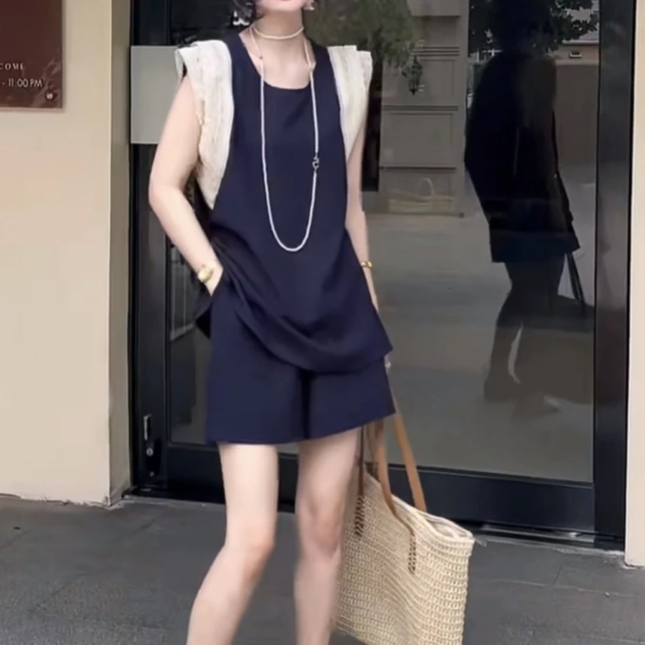 新款时尚显瘦遮肉气质减龄百搭洋气款两件套装