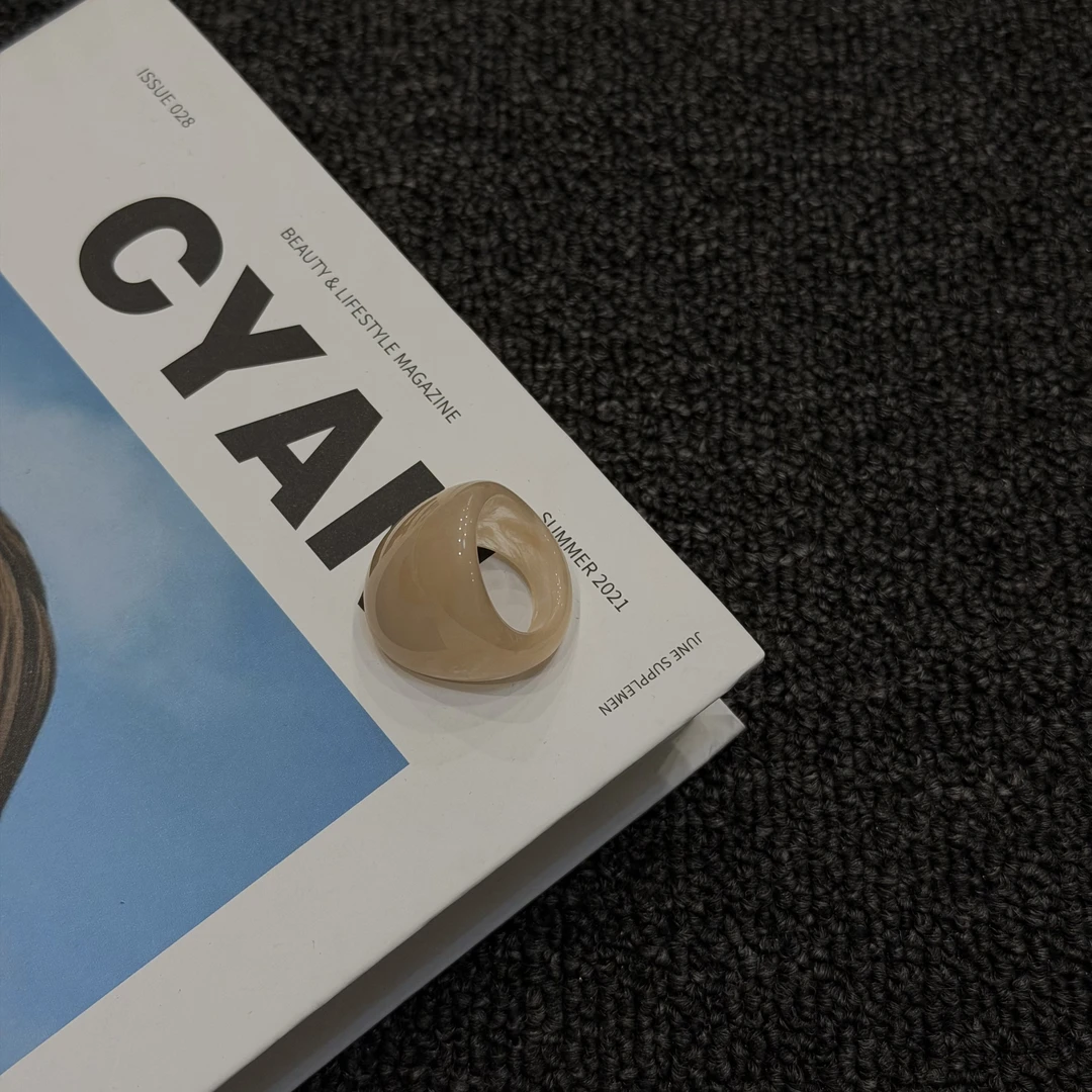 非金属亚克力戒指 LULU 鹿 简约韩系指环6888