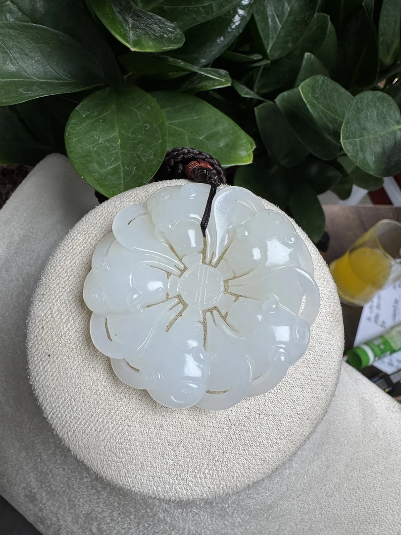 宝洲富艺和田玉可议价不包税羊脂白玉五福临门收藏级吊坠精美挂件