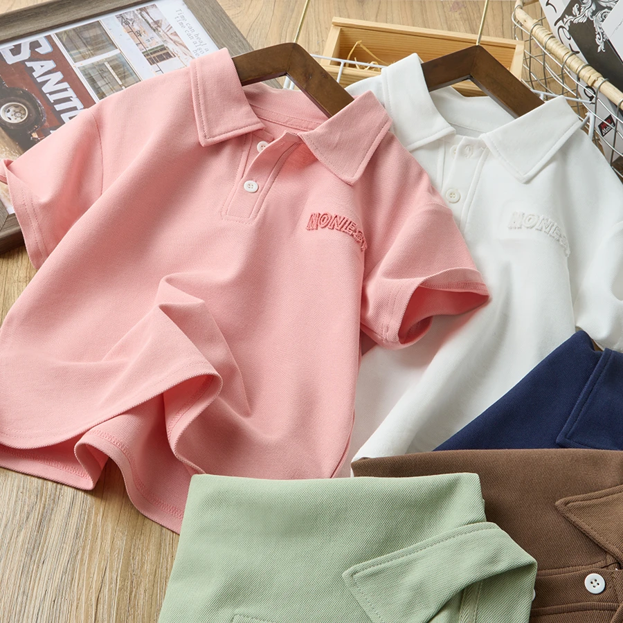 儿童2025夏季新品男童polo衫短袖简约舒适休闲半领上衣潮25201