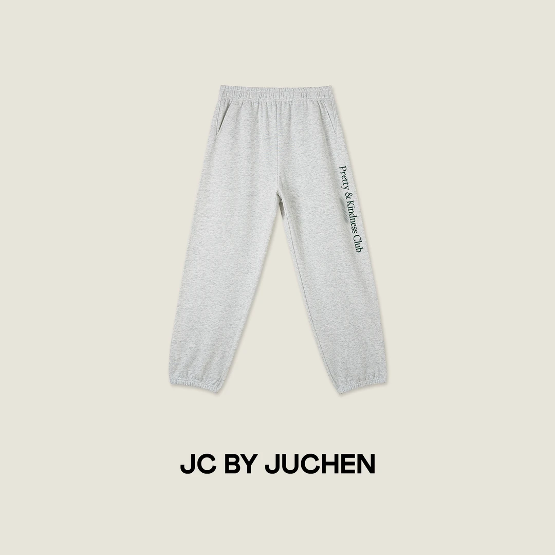 健康有钱姐姐系列 美式学院字母柔软线圈棉休闲束脚卫裤 FW023680