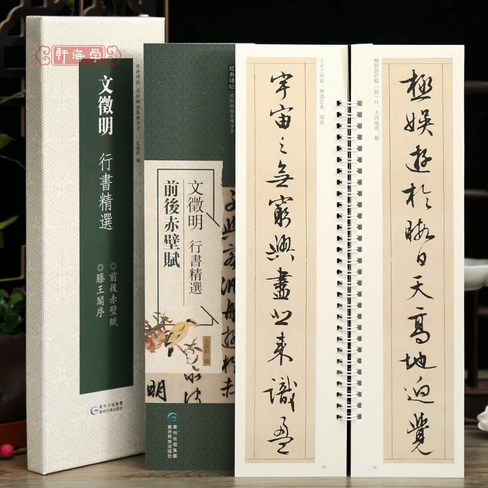 学海轩共2本2帖文徵明行书选滕王阁序前后赤壁赋碑帖近距离临摹练